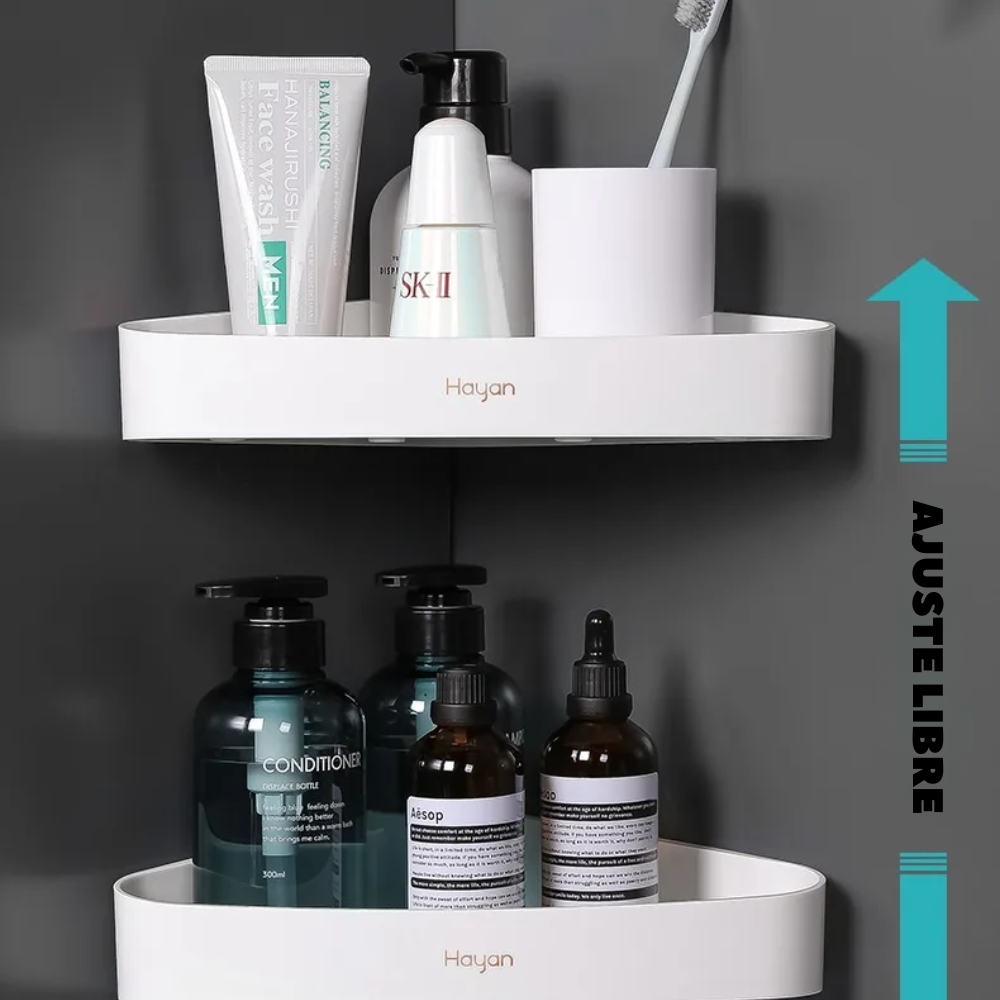 🛁Estante De Esquina Triangular Organizador De Baño Con Gancho🧼