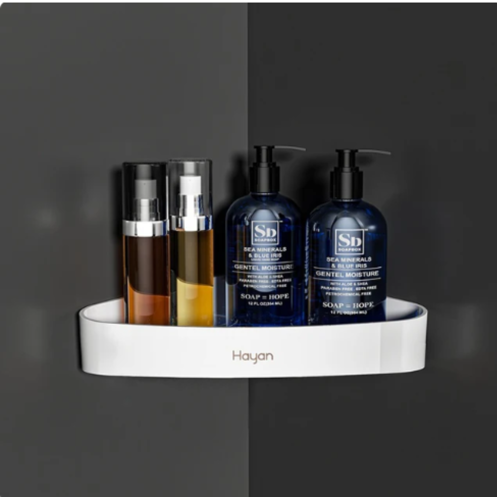 🛁Estante De Esquina Triangular Organizador De Baño Con Gancho🧼