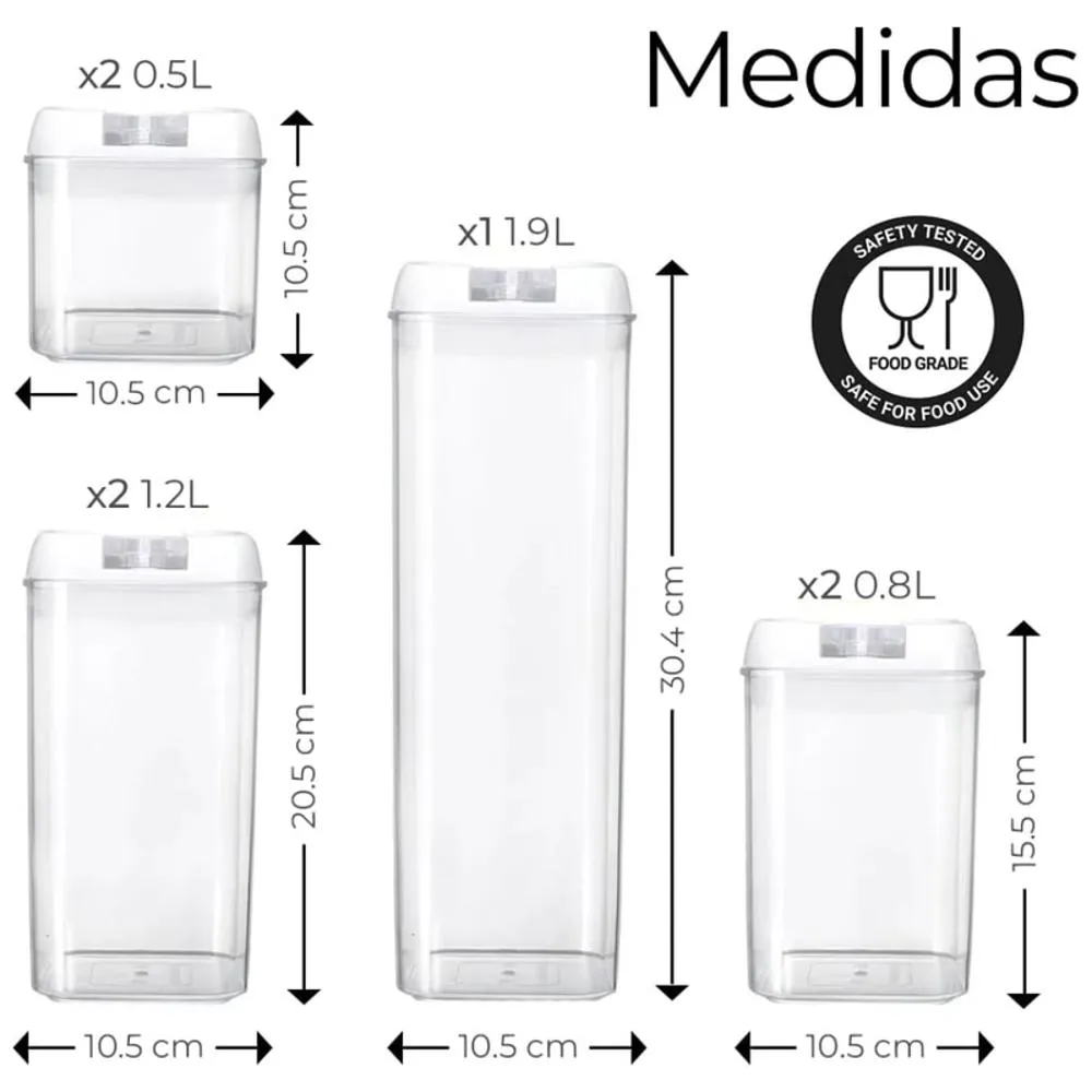 Organizador Frasco Hermetico Cocina Material Premium X7