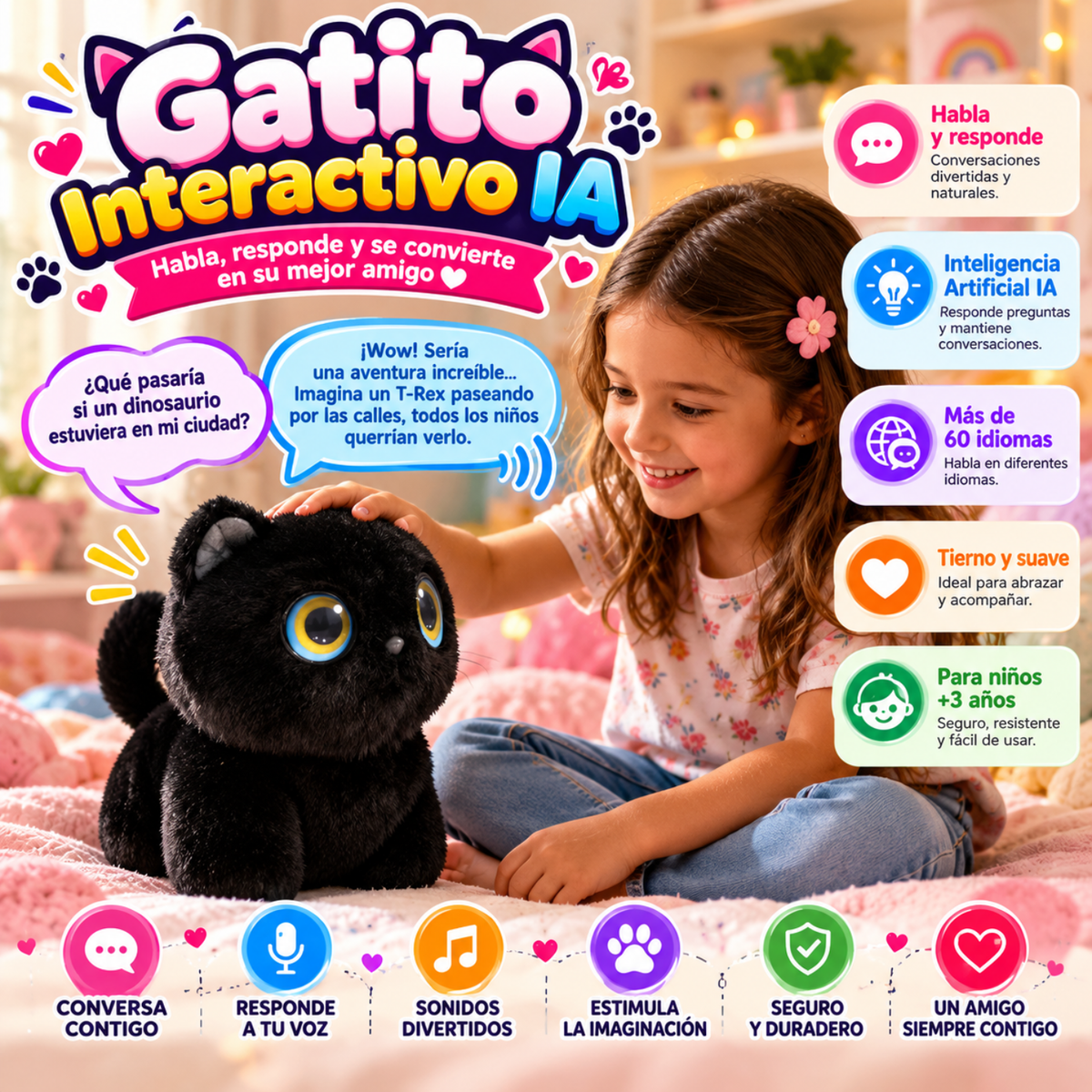 Peluche Interactivo Inteligencia Artificial Voz App Tuya Wifi
