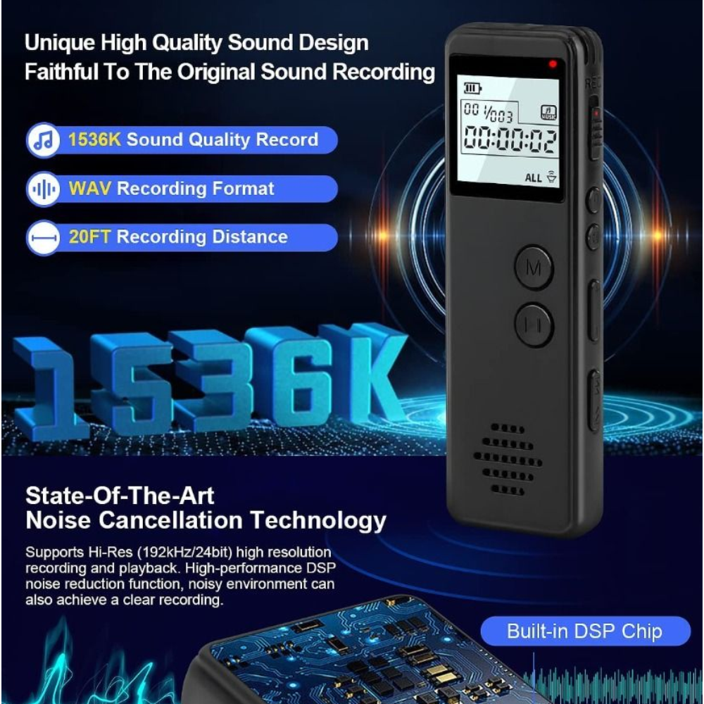 Grabadora De Voz Periodista Digital + Micro Sd 32gb Pantalla