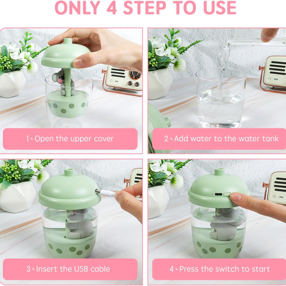 Difusor De Aromas Humidificador Koala Milk Tea