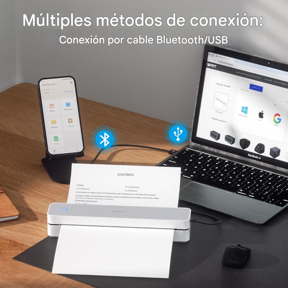 Impresora Termica Portatil A4 Hprt Mt610 + Paquete100 Hojas