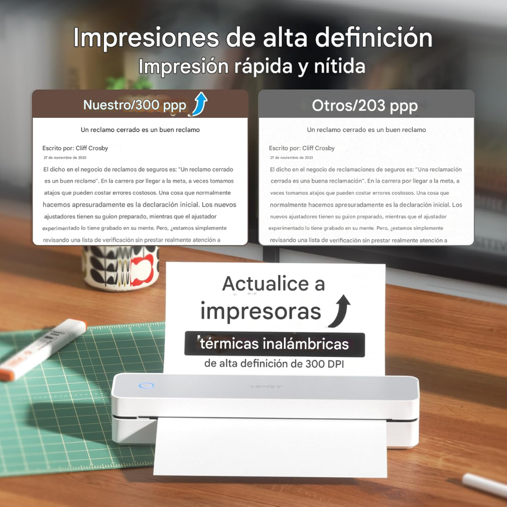 Impresora Termica Portatil A4 Hprt Mt610 + Paquete100 Hojas