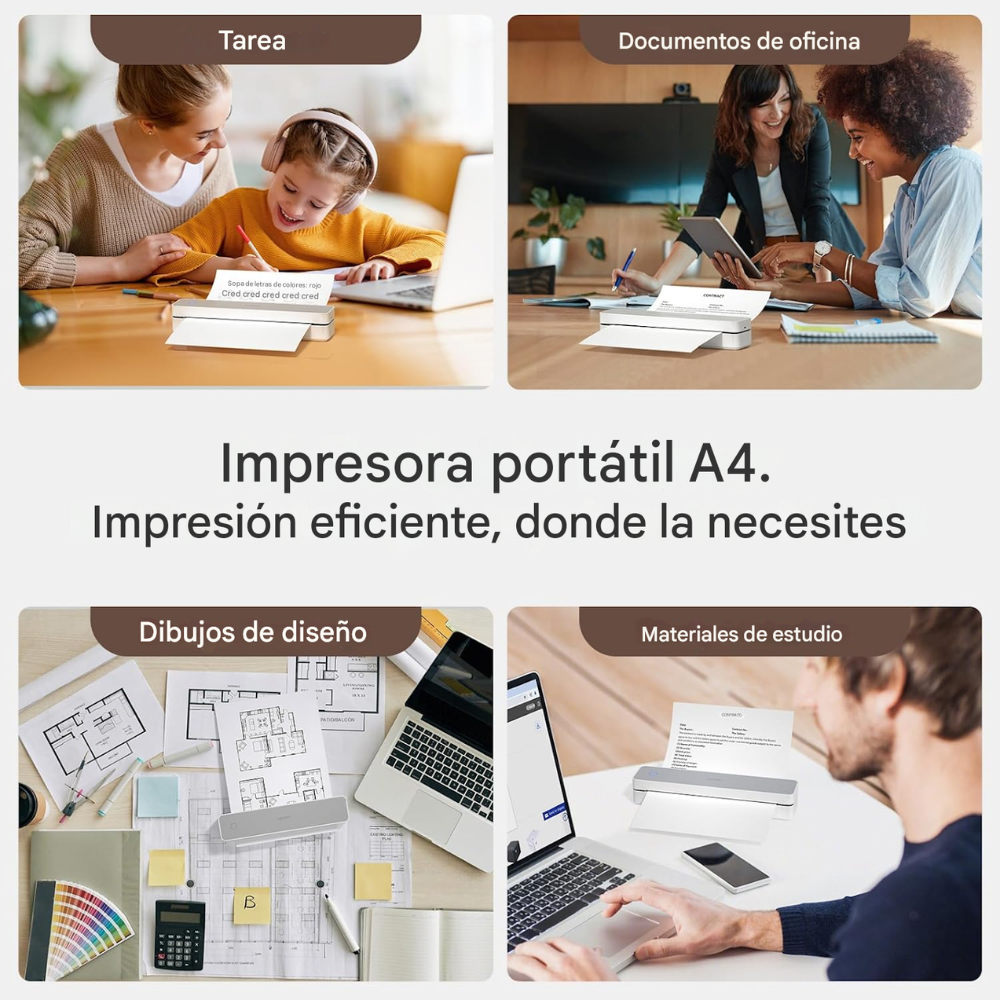 Impresora Termica Portatil A4 Hprt Mt610 + Paquete100 Hojas