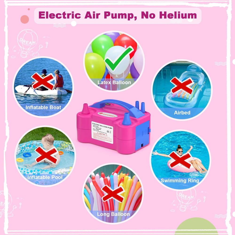 Inflador Bomba compresor Eléctrica De Globos  decoración fiestas Doble Boquilla 110v