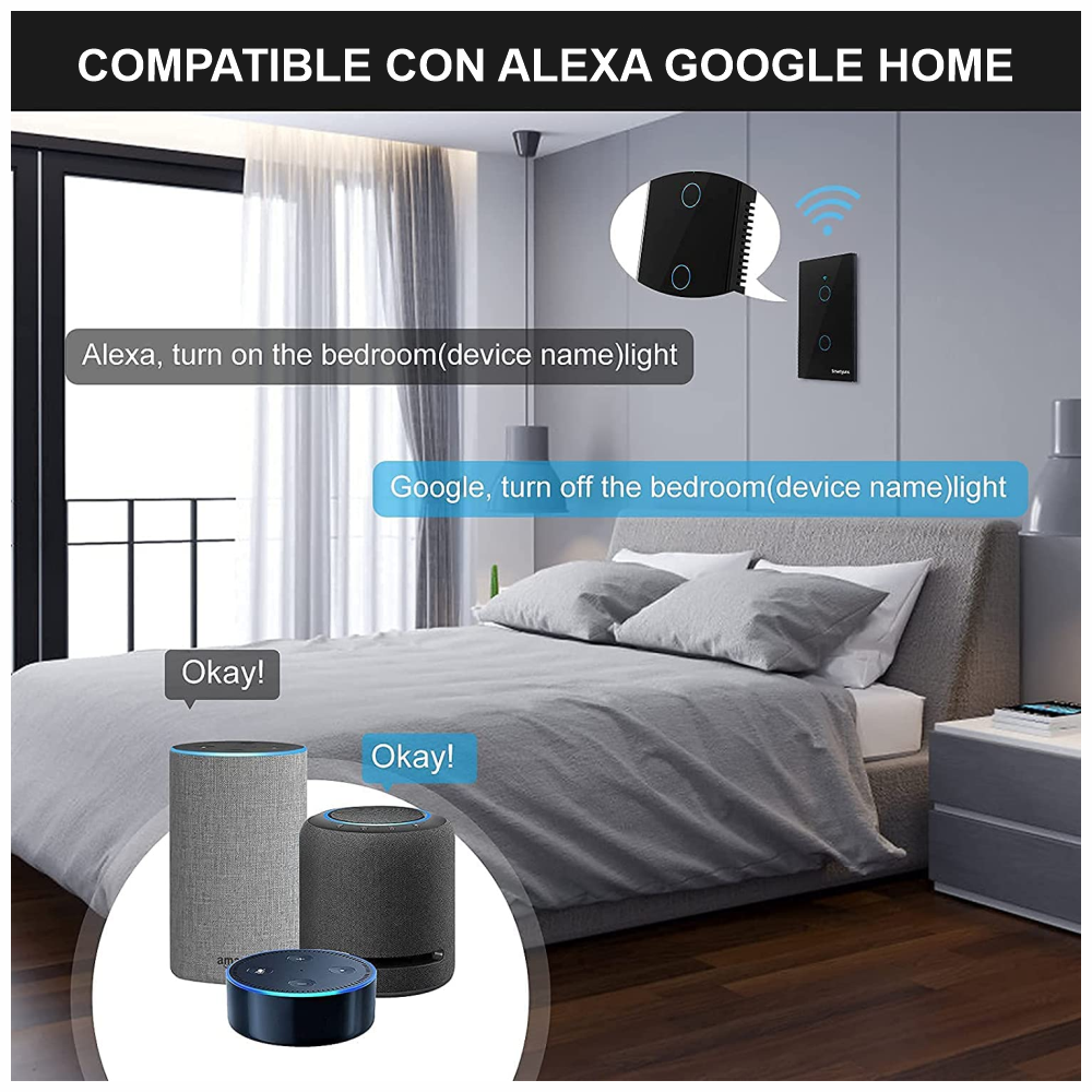 Interruptor Doble Wifi Inteligente Alexa Google Home