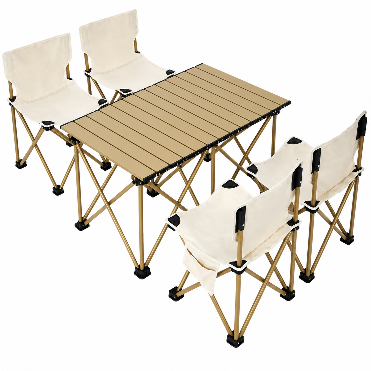Kit Camping 5 Piezas Mesa Plegable Sillas Estuches Transporte