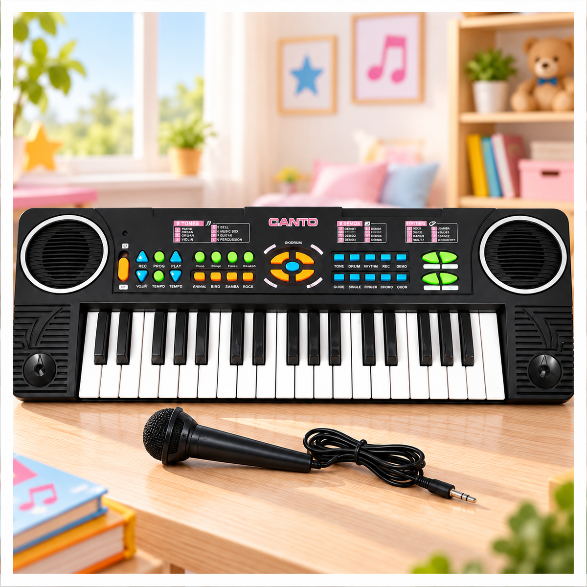 Piano Organeta Infantil 37 Teclas Micrófono Ritmos Música