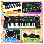 Piano Organeta Infantil 37 Teclas Micrófono Ritmos Música