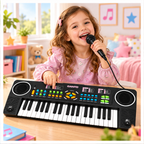 Piano Organeta Infantil 37 Teclas Micrófono Ritmos Música