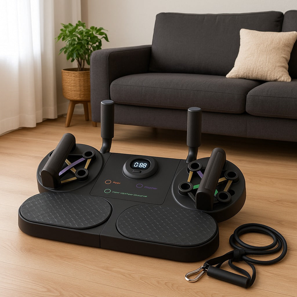 🏋️Plataforma de Ejercicio 5 en 1 con Stepper, Bandas y Push Up💥