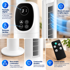 Ventilador Torre Recargable Control Remoto 3 Velocidades Digital