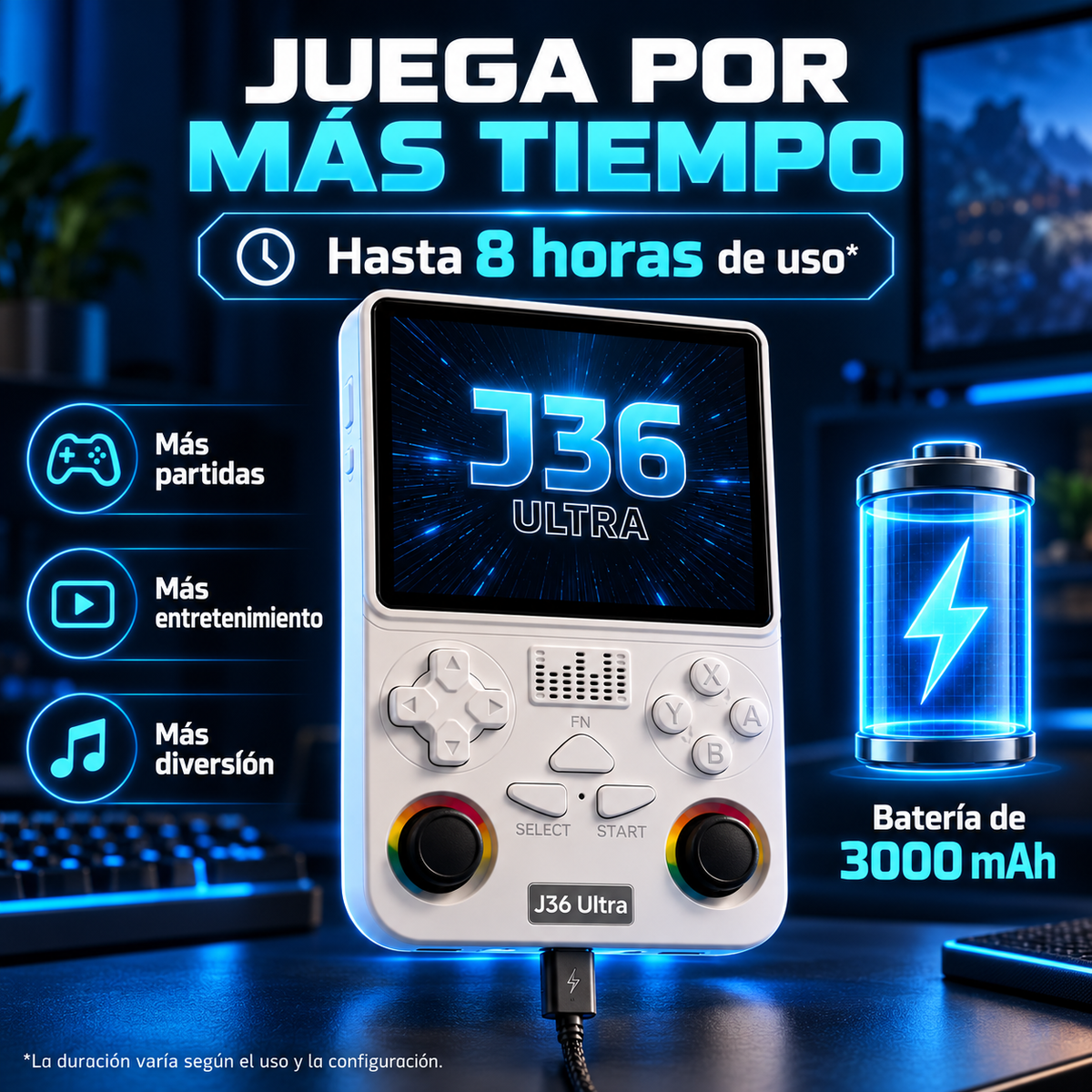 Consola Portátil J36 Ultra Juegos Retro WiFi IPS Doble Joystick RGB Youtube