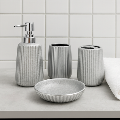 Set Baño Jabonera Vasos Porta Cepillo Completo Dispensador
