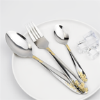 Juego De Cubiertos Acero Inoxidable 36 Pcs Grabado Dorado