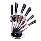 Juego De Cuchillos En Acero Bass 8 Pcs + Base Giratoria