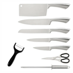 Juego De Cuchillos En Acero Bass 8 Pcs + Base Giratoria