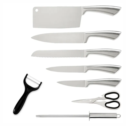 Juego De Cuchillos En Acero Bass 8 Pcs + Base Giratoria