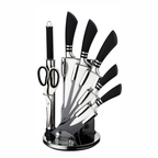 Juego De Cuchillos En Acero Bass 8 Pcs + Base Giratoria