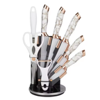 Juego De Cuchillos En Acero Bass 8 Pcs + Base Giratoria  Abanico