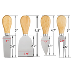 Juego De Cuchillos Para Quesos Set En Acero Mango De Madera