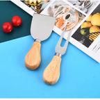 Juego De Cuchillos Para Quesos Set En Acero Mango De Madera