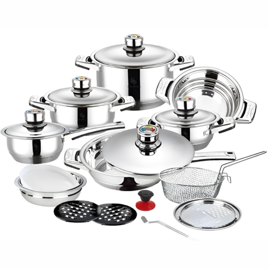 Juego De Ollas Acero Quirúrgico Termostato Schaffhausen 21pc