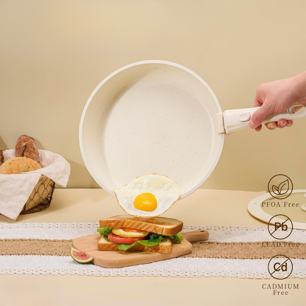 ✨Bateria Ollas Marmol Mango Desmontable Regalo Set Utensilios✨