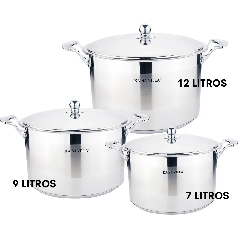 Juego De Ollas Bateria De Cocina Kaisa Villa 6 Pcs Grandes