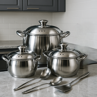 Bateria Cocina Juego Ollas Acero Quirurgico 3,6,9l Swisshome