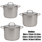🍲Juego De Ollas Bateria Cocina Olla Sopera Grandes 6pcs Acero🥘