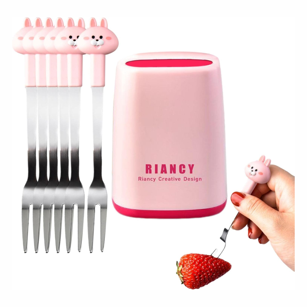 Tenedores Para Frutas Dibujos Animados 6 Unidades Inoxidable