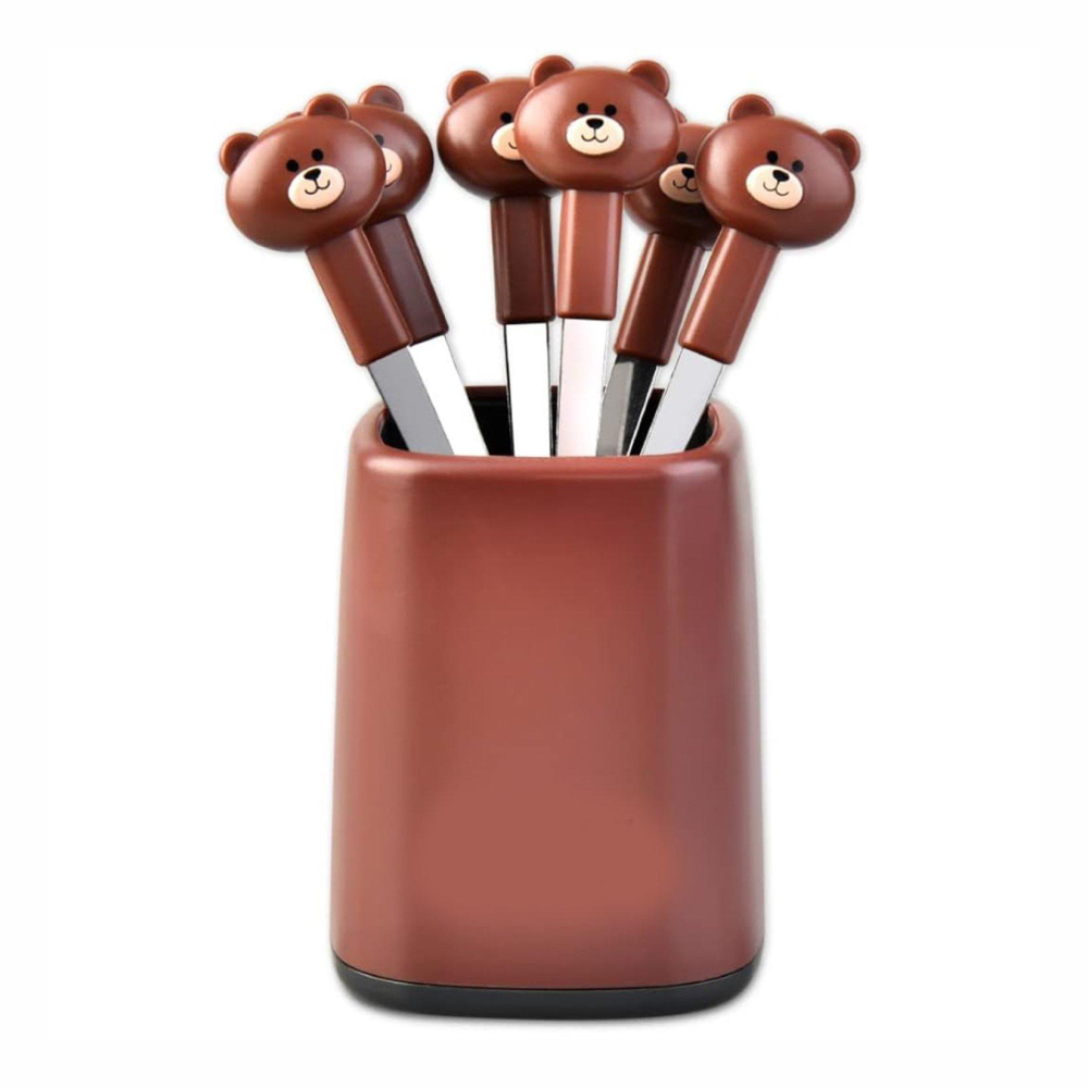 Tenedores Para Frutas Dibujos Animados 6 Unidades Inoxidable