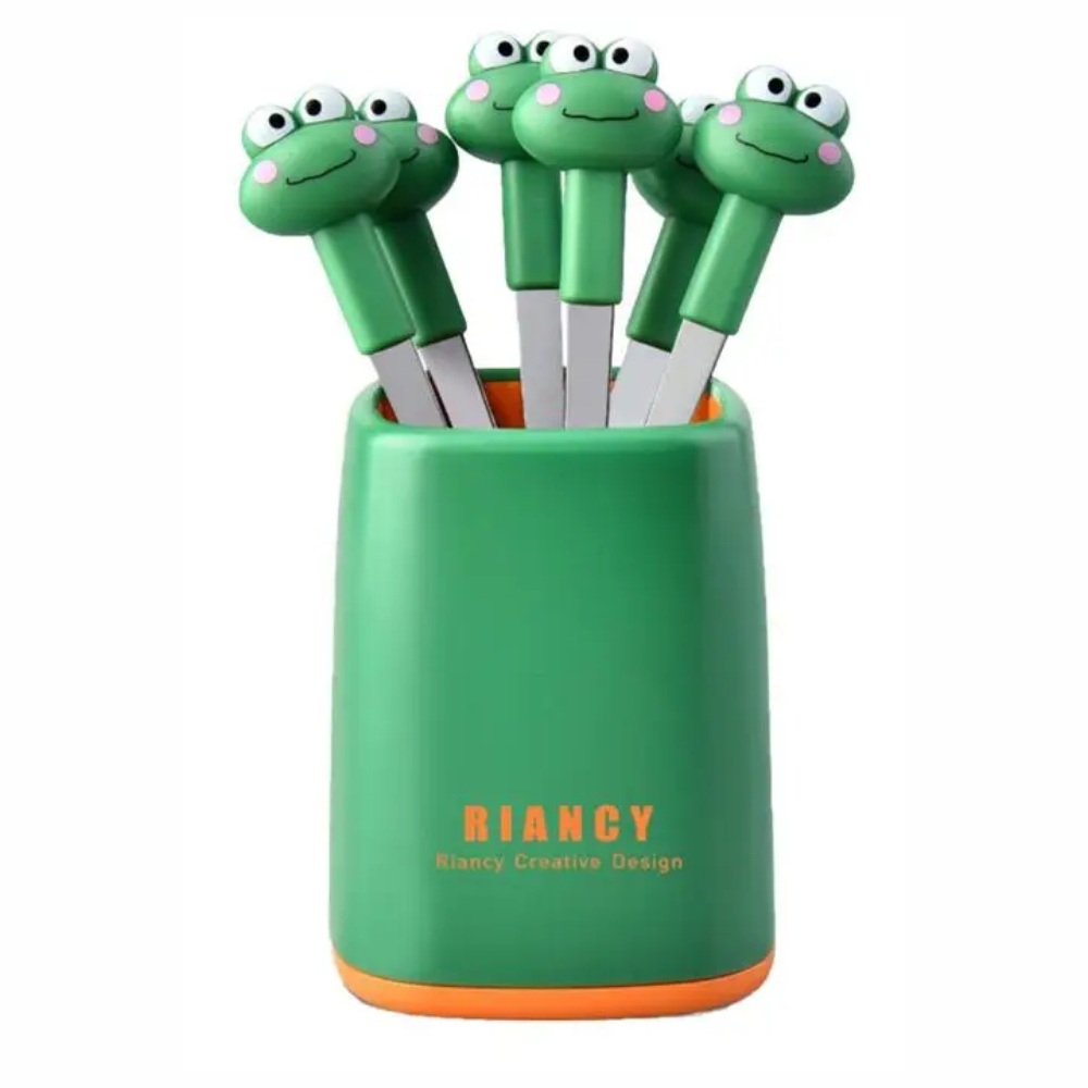 Tenedores Para Frutas Dibujos Animados 6 Unidades Inoxidable