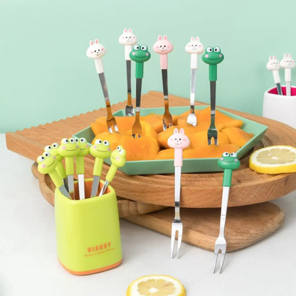 Tenedores Para Frutas Dibujos Animados 6 Unidades Inoxidable