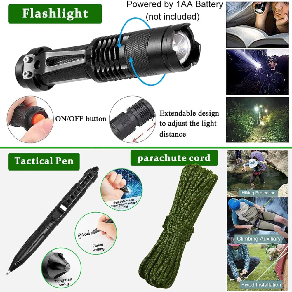 🏕️🛠️Kit De Supervivencia Sos Caja Herramientas Multiusos Camping🌲