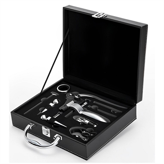 Kit Sacacorchos Catador De Vino Tinto Con Accesorios Estuche