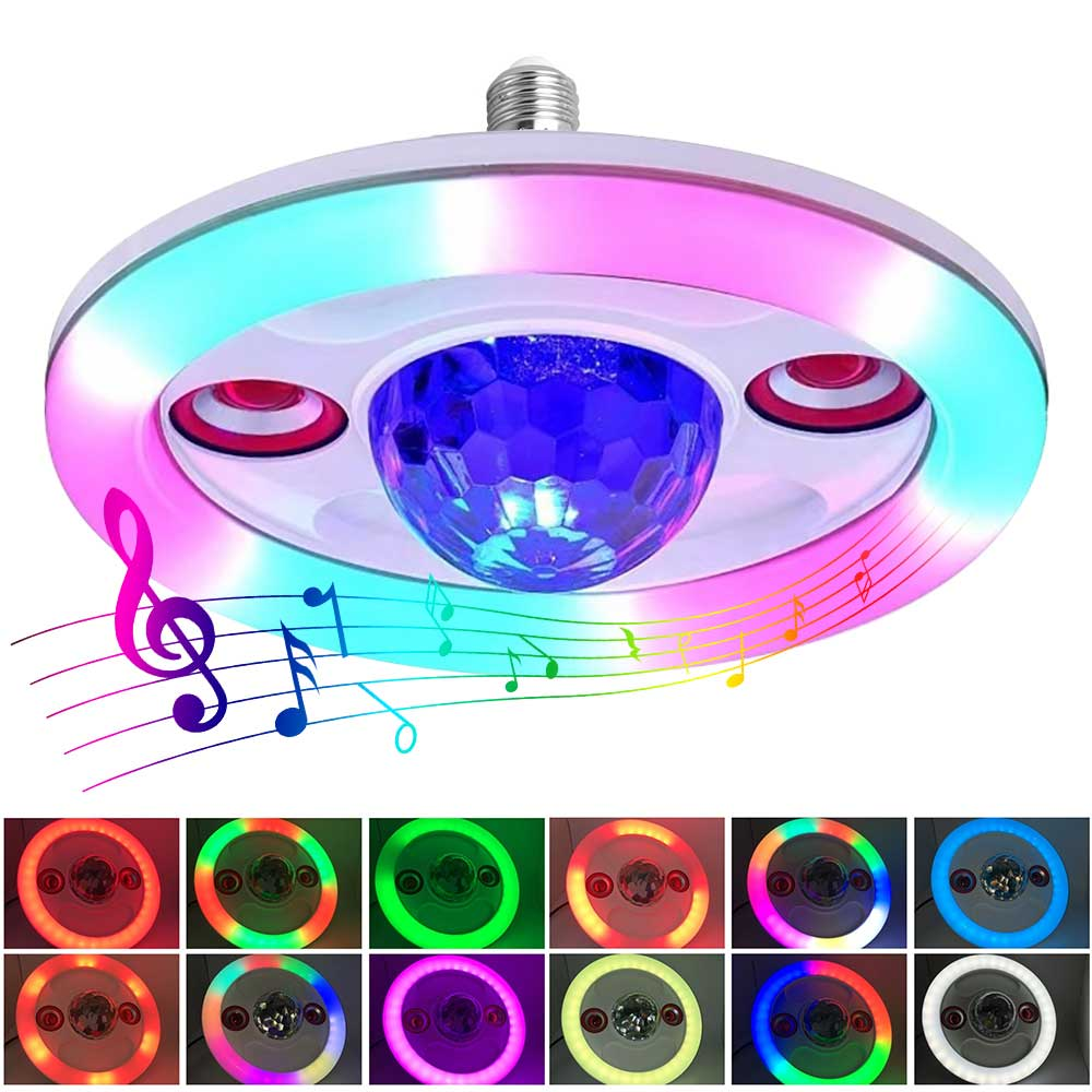 🔊Lampara Rgb Musical Bluetooth Doble Parlante 36w💡