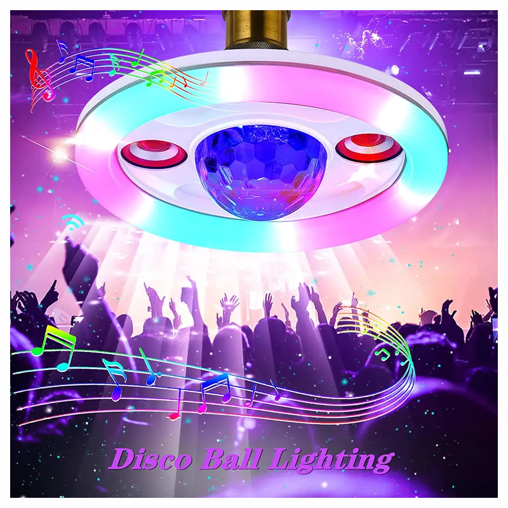 🔊Lampara Rgb Musical Bluetooth Doble Parlante 36w💡