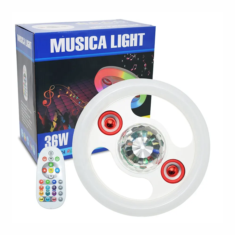 🔊Lampara Rgb Musical Bluetooth Doble Parlante 36w💡