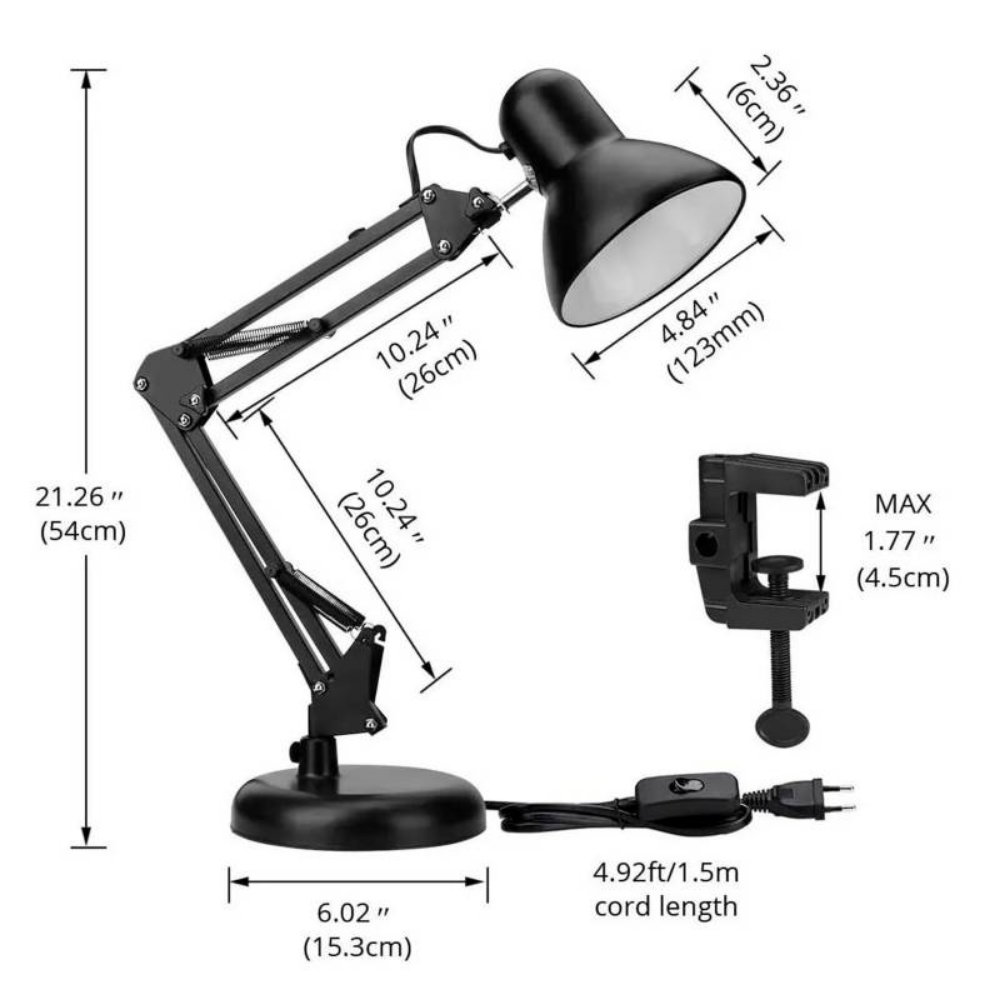 💡Lampara Para Escritorio Estudio Ajustable Con Brazo Flexible🖥️📚