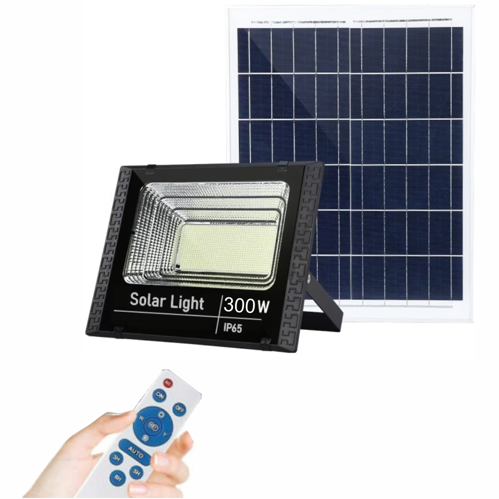 Lampara Solar Reflector Exteriores De 300w Control Remoto