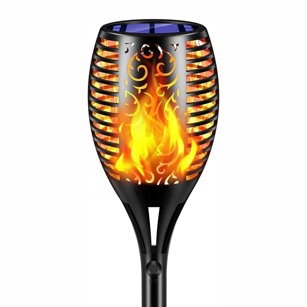 Lampara Solar Antorcha Para Jardín Efecto Fuego Ip65 Unidad