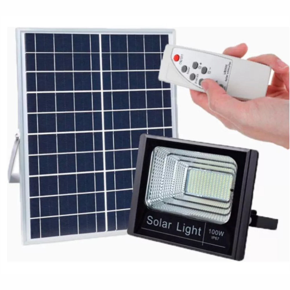 Lampara Solar Led Con Control Remoto 100w Impermeable Cl750s