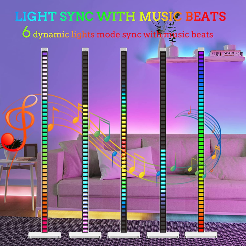 💡🌈Lampara De Pie Rgb Luces Ritmicas 1.20cm Alto App Smart Life🎶✨