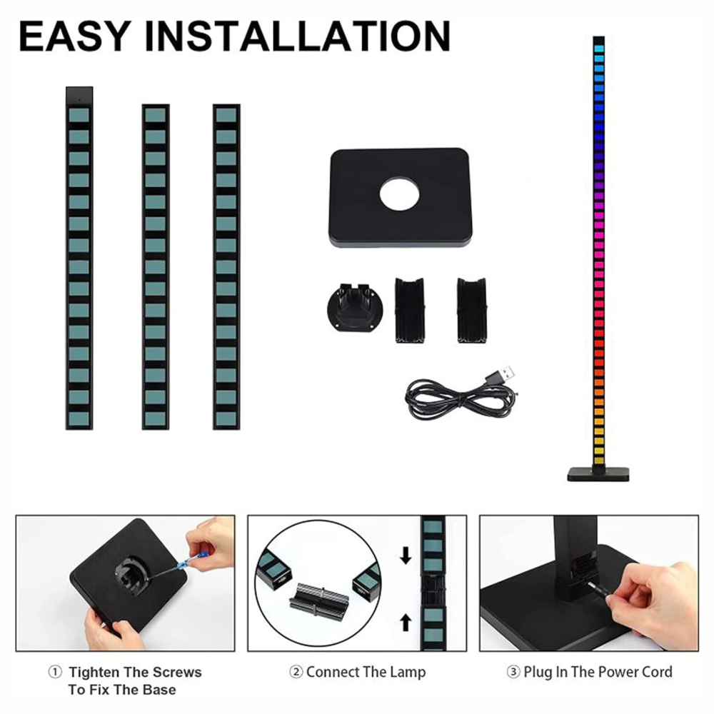💡🌈Lampara De Pie Rgb Luces Ritmicas 1.20cm Alto App Smart Life🎶✨