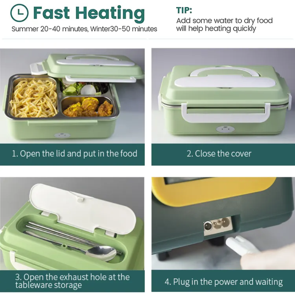 Lonchera Eléctrica Para Carro Y Oficina Porta Comida 110v12v