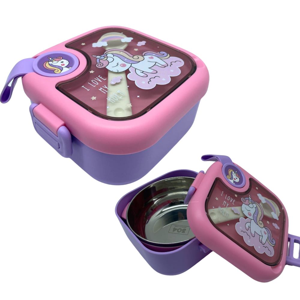 Lonchera Para Niños Con Cuchara Y Tijeras Interior Acero 304