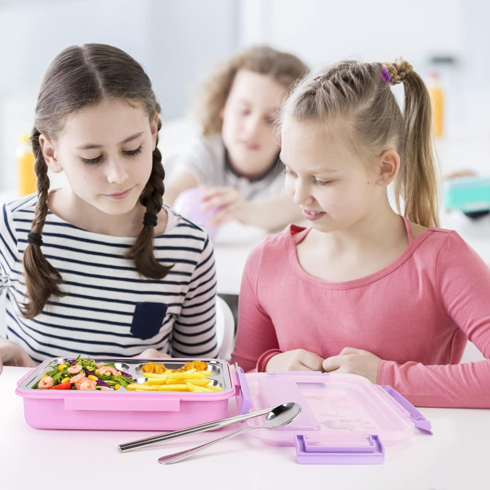 Lonchera Para Niños 4 Compartimientos Con Palitos Chinos